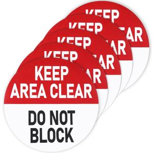 5 Pack 10x10 Inches Keep Area Clear Do Not Block Sign Vinyl Do Not Block Anti-slip Adhesive Floor Signs Rust Free Fade Resistant Weatherproof Adhesive Floor Decals for Warehouse Workplace