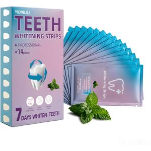 Teeth Whitening Strips Enamel Safe - 14 Treatments, Gently Remove Coffee, Stains, No Sensitivity, Mint Fresh Breath, Vegan & Cruelty Free