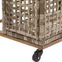 Crosley Furniture Ridley Wicker Outdoor Storage Pool Caddy for Floats, Patio Furniture Cushions, Distressed Gray/Brown
