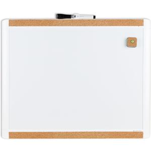 U Brands Magnetic Dry Erase Board, 20"x16", White Pin-It Frame, Includes Marker and Magnet
