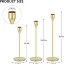 Gold Taper Candle Holders, Candlestick Holders, Candle Holders with 3 in 1 Candle Accessory Set, Metal Candle Stand for Mantle Table Centerpiece, Weddings, Dining, Housewarming(Set of 6)