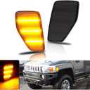 For 2006 2007 2008 2009 2010 HUMMER H3 Front Fender Side Marker Light Smoked Lens Amber LED Sidemarker Lamp