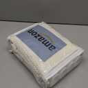 Waffle Weave Shower Curtain - Ivory Cotton Fabric Texture Heavyweight Shower Curtain for Bathroom,Washable,72Wx75L