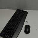 Wireless Keyboard and Mouse Combo, EDJO 2.4G Full-Sized Ergonomic Computer Keyboard with Wrist Rest and 3 Level DPI Adjustable Wireless Mouse for Windows, Mac OS Desktop/Laptop/PC (Black)