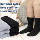 Mens Fuzzy Socks, Warm Winter Fluffy Cozy Slipper Fleece Socks for Men (Large, B-grey(3 Pairs)& Black(3 Pairs))