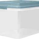 Hefty HI-RISE 72 Qt Large Plastic Storage Bins with Lids, 6 Pack Stackable Containers with Secure Latching Handles, Clear Storage Totes for Garage, Closet, Basement, Clothes and Household Organization