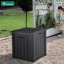 YITAHOME Deck Box, 51 Gallon Weatherproof Outdoor Storage Container for Patio Cushions, Pool Supplies, Garden Tools, Lockable Lid and Side Handles, Black