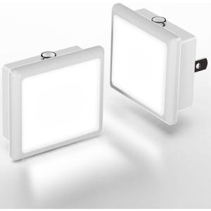 L LOHAS LED Night Lights Plug into Wall 2-Pack, 0.3W Plug in Night Light, Dusk to Dawn, Pink Bright Nightlight Auto-On/Off, for Adults Kids Room Bedroom Bathroom Hallway Kitchen, Non-Dim