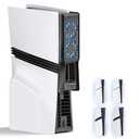 Auto Cooling Fan for PS5 Slim/Pro Console, Silent PS5 Accessories Cooling System with Adjustable Speed, Efficient Plug-in PS5 Fan Cooling Fan for PlayStation DISC&Digital, Not for Original PS5, Black