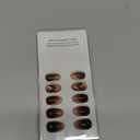 BTArtbox Extra Short Almond Press On Nails - Brown Cat Eye Press On Nails with Glue for Women, Opaque Soft Gel Glue On Nails in 16 Sizes - 32 Stick On Nails Kit, Heart Coffee Art