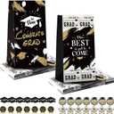 Teling 28 Set 2026 Graduation Gift Paper Bags with Stickers Congrats Grad Goodie Bag Thank You Candy Bags for Graduation Party Favor Decorations Supplies(Black and Gold)