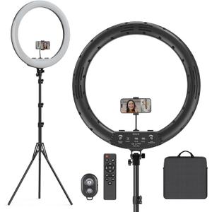 Hagibis 21 inch Ring Light with Stand Outer 55W 5600k Dimmable LED Light, Tripod Stand,and Phone HolderRemote Controller,Carrying Bag CRI 97+ 2540lux, for Streaming Home Office Zoom Call Lighting