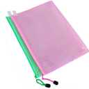 Small& Handy Fancy Fashion Files Waterproof A5 23.8x17cm Zip File Bags/Tool Bags/Tough File Bags x 3 with Strong Protective Web, Get The Deal!