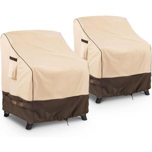 KylinLucky Patio Furniture Covers Waterproof 33W x 34D x31H inches, 2 Pack, Lawn Outdoor Chair Cover Khaki