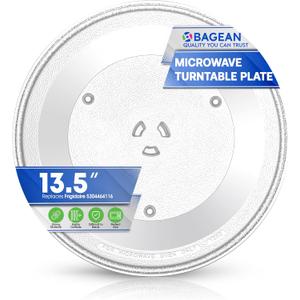 Microwave Plate Replacement 13.5 inch Fits 5304464116 Frigidaire Microwave Turntable Plate - Exact Replacement Microwave Glass Plate For Better Reheating and Cooking - Spinning Dish Tray For Oven