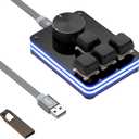 Geekria USB Mini 4-Key + Knob Mechanical Gaming Keyboard, One-Handed, Programmable Macro Function, RGB Silent Red Axis, Compatible with Windows Xp/ 7/ 8/ 10/ 11 and Mac OS