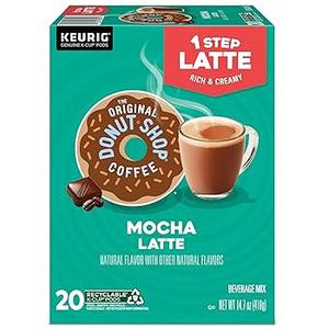 The Original Donut Shop Mocha One-Step Latte, Single Serve Coffee K-Cup Pod, Flavored Coffee, 20 Count