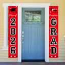 DAZONGE Graduation Decorations 2026, Red and Black Class of 2026 Decorations Graduation Banners for Any Schools or Grades Party Favor