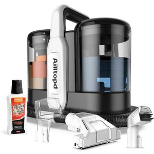 Ailltopd Portable Carpet & Upholstery Spot Cleaner Machine, Powerful Suction & Handheld Carpet Cleaner, Deep Stain Cleaning for Carpet, Car, Couches, Pets, with Carpet Cleaner Solution