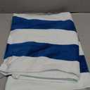Exclusivo Mezcla 4 Pack Cotton Oversized 35x70 Inches Cabana Stripe Beach Towels, Super Absorbent Soft Plush Pool Bath Towel (Ocean Blue)