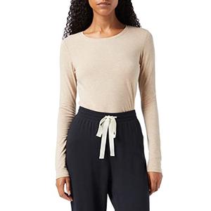 Amazon Essentials Women's Regular-Fit Long-Sleeve Crewneck T-Shirt  Tan Heather, Large