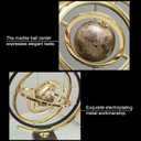 Homary Modern Abstract Art Decoration Metal Globe Ornament Sculpture Decor with Rectangle Stand Black & Gold