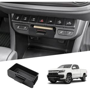 Center Console Organizer Hidden Cubby Drawer Compatible with 2015-2022 Chevy Colorado LT/Z71/ZR2 & 2015-2022 GMC Canyon SLE/SLT/Denali Accessories  Fits Only Consoles with Heated Seat Buttons