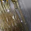 Liacere 150PCS Clear Gold Plastic Plates - Disposable Plastic Silverware with Glitter Bamboo Handle Cutlery-Baroque Clear Gold Disposable Plates for Wedding & Party & Thanksgiving &Fall Decor (Floral)