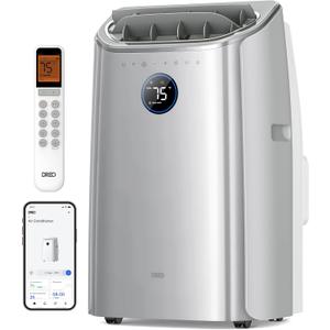Dreo Portable Air Conditioners, 12,000 BTU AC Unit for Bedroom with Drainage-free Cooling, 46dB Quiet, APP/Voice/Remote, 24h Timer with Fan & Dehumidifier, Smart Standing AC for Room Indoors, AC515S (Gray)