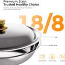 CAMMOO Gold 4 Pack Chafing Dishes for Buffet, 18/8 (304) Stainless Steel Food Pan with Lid, 6QT Round Chafing Dish Buffet Set Food Warmer, Food Warmers for Parties Buffet Catering Events Dinners