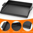 Onlyfire Universal Cast Iron Griddle for Gas Grills and Range Oven, Non-stick BBQ Flat Top Griddle with Handles for Outdoor Cooking, Tailgating, 18.6" 14"