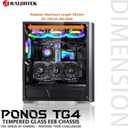 RAIJINTEK PONOS TG4, Mid-Tower PC Case, with Tempered Glass (Front & Side), EEB M/B, Comes with 4pcs 12025 ARGB Fans, Compatible with Max. 390mm VGA Card, USB3.0 and Magnetic Dust Filters