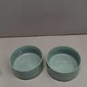Ceramic Set of 2 Cat Bowls, Food and Water Bowls for Cats, Kitty, 2pcs Cat Dishes, Pet Feeder(5.1inch, 2 x Light Green Bowls)