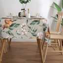 Rabbits and Flowers Tablecloth Rectangular Table Cloth Table Cover Reusable Tablecloths for Party Picnic Dinner Decor 54x72in