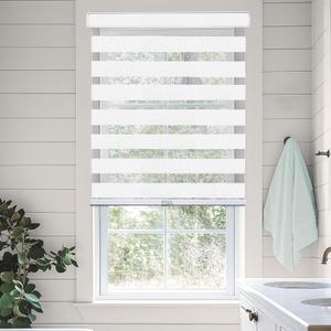 CHICOLOGY Zebra Blinds, Roller Window Shades, Blinds for Windows, Roller Shades for Windows, Window Shades for Home, Window Shades, Pull Down Shades for Windows, 55" W X 72" H, Basic Arctic