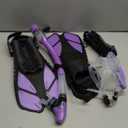 Snorkeling Gear for Adults Men Women,4 in 1 Snorkel Set with Panoramic View Diving Mask Anti-Fog Anti-Leak,Dry Top Snorkel,Fins and Travel Bag for Swimming,Snorkeling and Travel Diving (ML/XL, PURPLE)