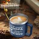 2 x Grandpa Gifts for Fathers Day - Funny Birthday Christmas Gifts for Grandfather from Granddaughter Grandson - 16 Oz Tumbler Mug Dark Blue