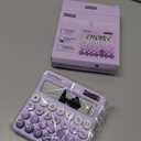 CATIGA Mechanical Switch Calculator with Solar and Battery Dual Power, 12-Digit Large LCD Display, Aesthetic and Cute Desktop Calculator with Big Button, for Home, School and Office Use, SD-1299 (Z) Lavender)