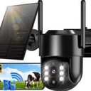 Gianteye 2K Security Cameras Wireless Outdoor, 5G WiFi Cameras for Home Security, 360° PTZ Solar/Battery Powered Outside Cam, 2 Way Talk, Color Night Vision, AI Human Detection for Porch/Garage/Yard