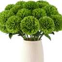 12 Pcs Artificial Flowers Green Silk Flowers Centerpieces for Tables Fake Flowers for St Patricks Day Decorations Home Decor Floral Arrangement