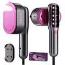 Portable Travel Steamer: 2-in-1 Mini Handheld Garment Steamer Iron - Fast 15s Heat Up & 5 Steam Settings - Large Ceramic Panel - Purple Pink Color - 110-120V Purple Pink