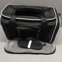Petskd Top-Expandable Small Pet Carrier with Wheels (17" L x 11" W x 9.5" H), Alaska Airlines Approved, Rolling Pet Carrier for Small Dogs & Cats (Black)