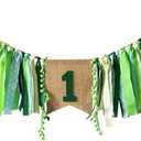 Field Green Style Highchair Banner Baby Girls Boys 1st Birthday Party High Chair Bunting Garland Decoration (Mint Green)