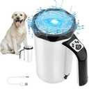 MYPIN Rechargeable Automatic Dog Paw Cleaner, Black - Portable Pet Paw Washer Cup with Soft Silicone Brush, 7.4V High Power, Suitable for Big Dog and Cat Grooming