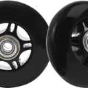 KAMIER Ripstick 68mm x 24mm Wheel Replacement for Razor 360 PowerRider RipRider FlashRider Caster Trike RipStik Ripster Ripsurf Kids Mini CasterBoard Skateboarded Scooter Wheels Parts Black (Set of 2)