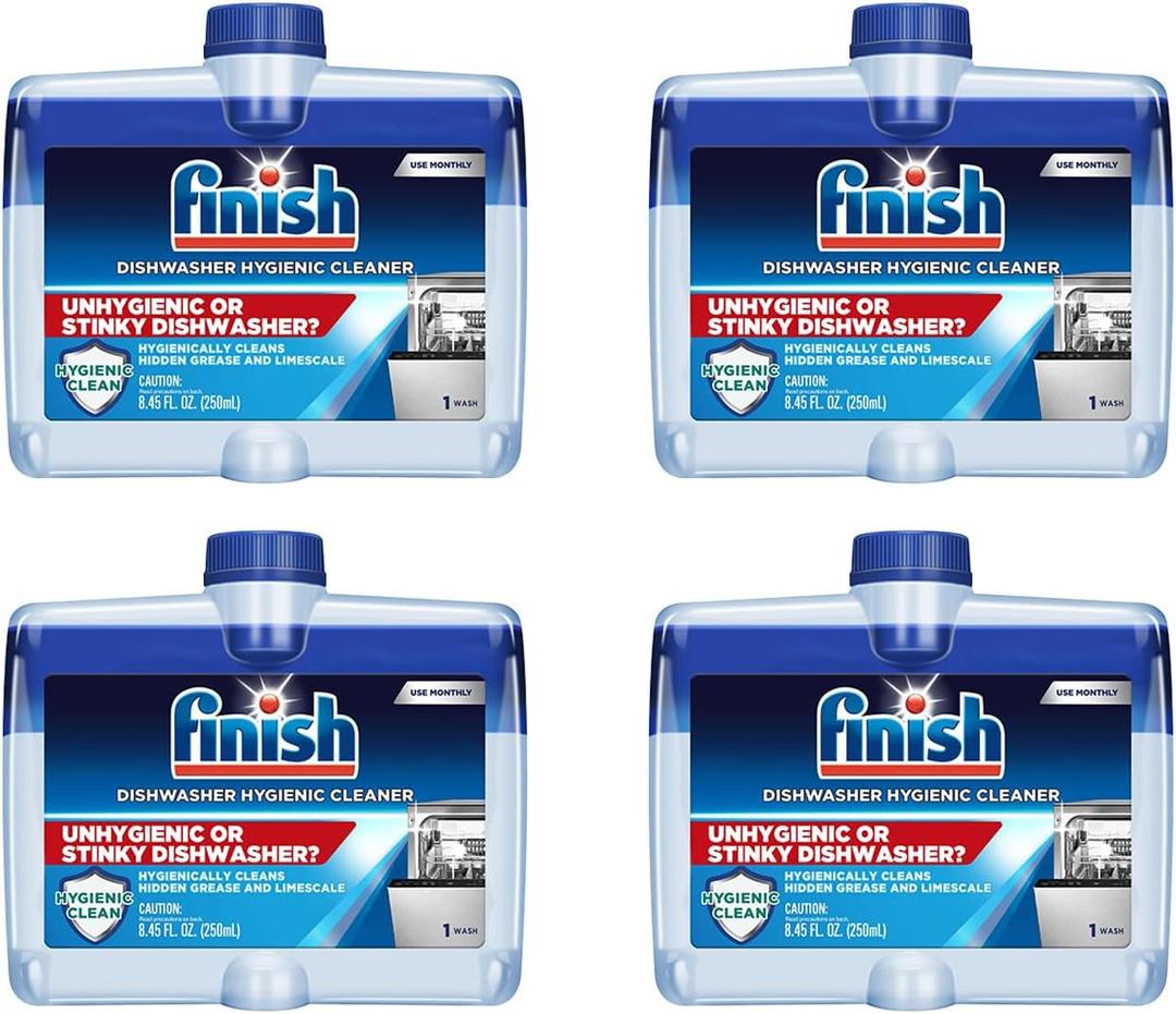 Finish Dual Action Dishwasher Cleaner: Fight Grease & Limescale, Fresh 8.45 oz.(Pack of 4)