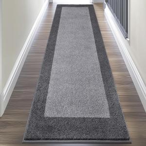 Machine Washable Kitchen Rug 24" x 96", Non Slip Kitchen Mat for Floor, Absorbent Entrance Runner Rug for Bedroom, Hallway, Bathroom, Door (Roll Packing) (Grey) Machine Washable Kitchen Rug 24" x 96", Non Slip Kitchen Mat for Floor, Absorbent Entrance Runner Rug for Bedroom, Hallway, Bathroom, Door (Roll Packing) (Grey)