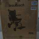 Ultra Lightweight Folding Wheelchair for Seniors & Adults, Portable Transport Chair, 12" PU Rear Wheels, Supports 300lbs, Compact for Daily Use & Travel
