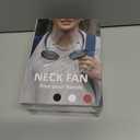 2 x Neck Fan, Hand Free Portable Neck Fans For Women, Kids, and Men, 3 Speed Adjustable Hanging Around Necklace Fan, Rechargeable Battery Operated Wearable Fan Personal Fans Cooling Neck Fan (Black)