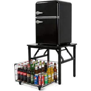 Portable Mini Fridge Stand, No Assembly Heavy Duty 300LBS